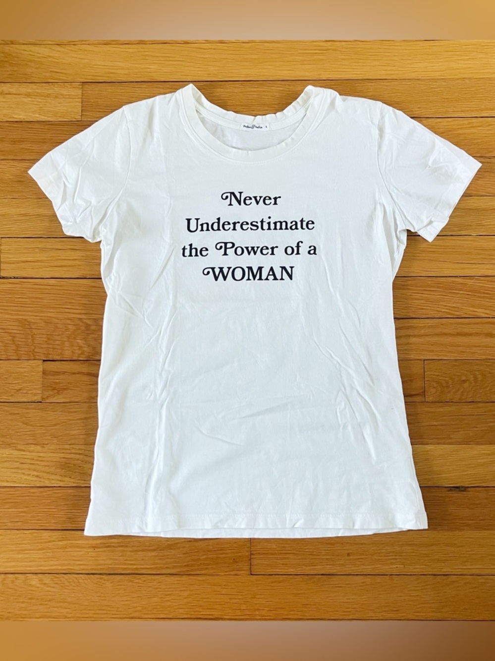 The Bee & The Fox White Cotton Feminist Woman Power Graphic Tee T-Shirt Large